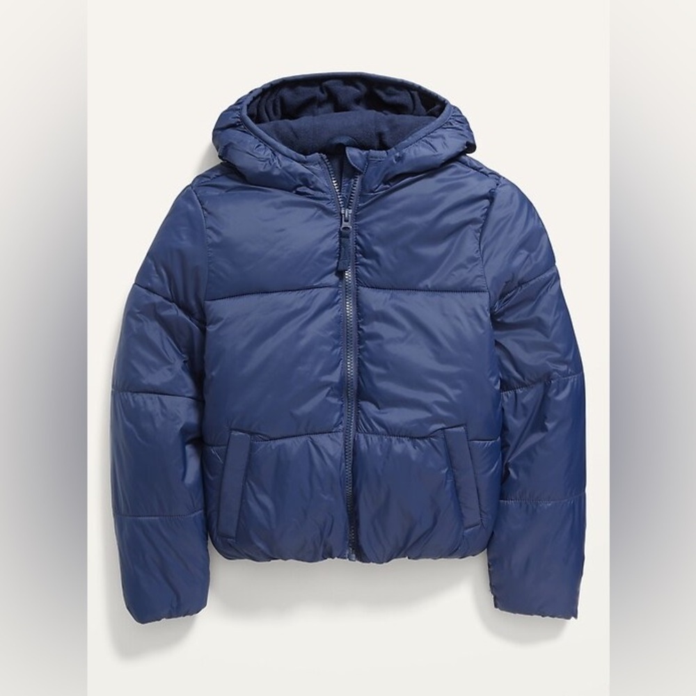 Old Navy Girl Wind-Resistant Frost-Free Hooded Puffer Jacket Coat Size Large